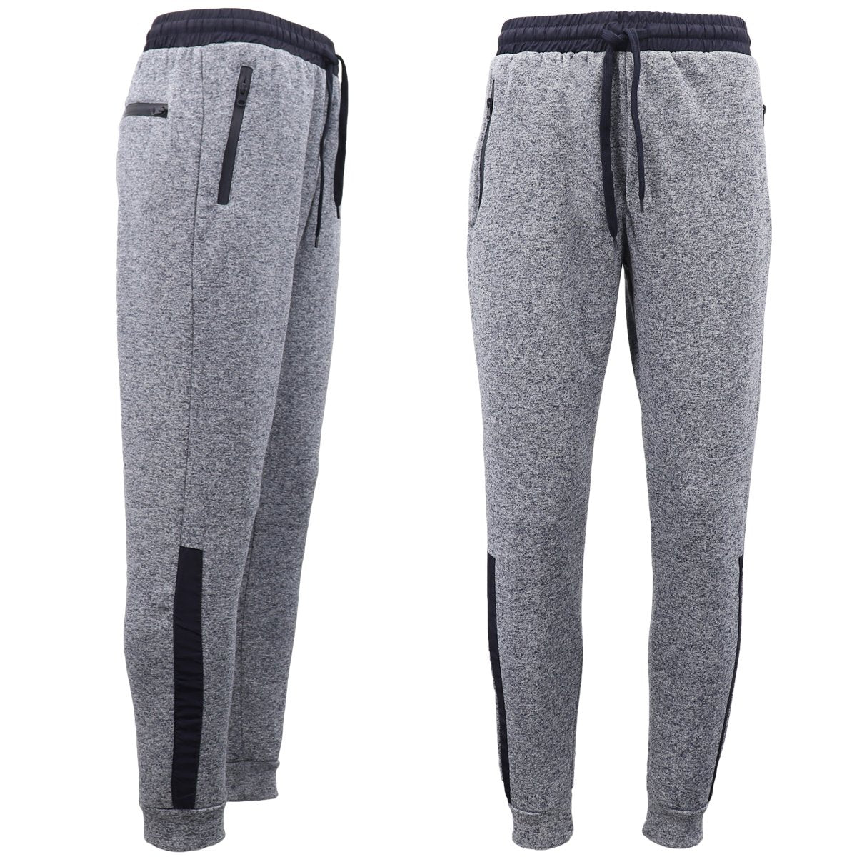 Mens Joggers Trousers Gym Sport Casual Sweat Track Pants Cuffed Hem w Zip