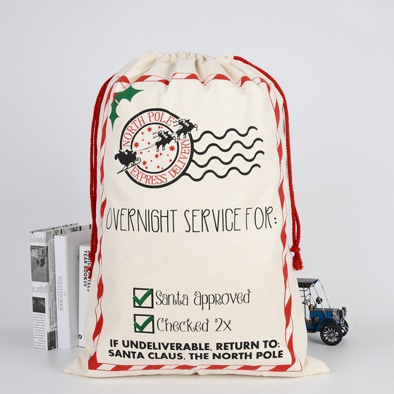Large Christmas XMAS Hessian Santa Sack Stocking Bag - Overnight Service