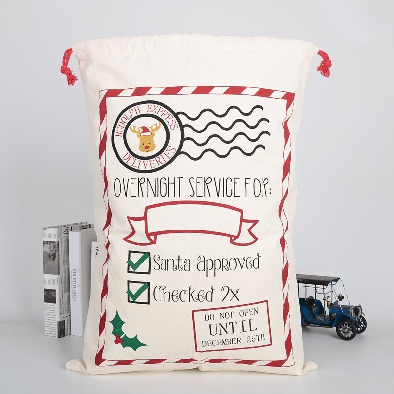 Large Christmas XMAS Hessian Santa Sack Stocking Bag - Rudolph Express (2)