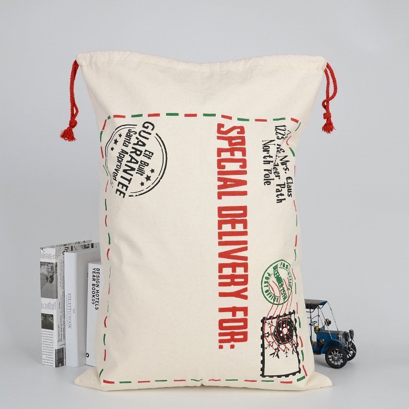 Large Christmas XMAS Hessian Santa Sack Stocking Bag - Special Delivery