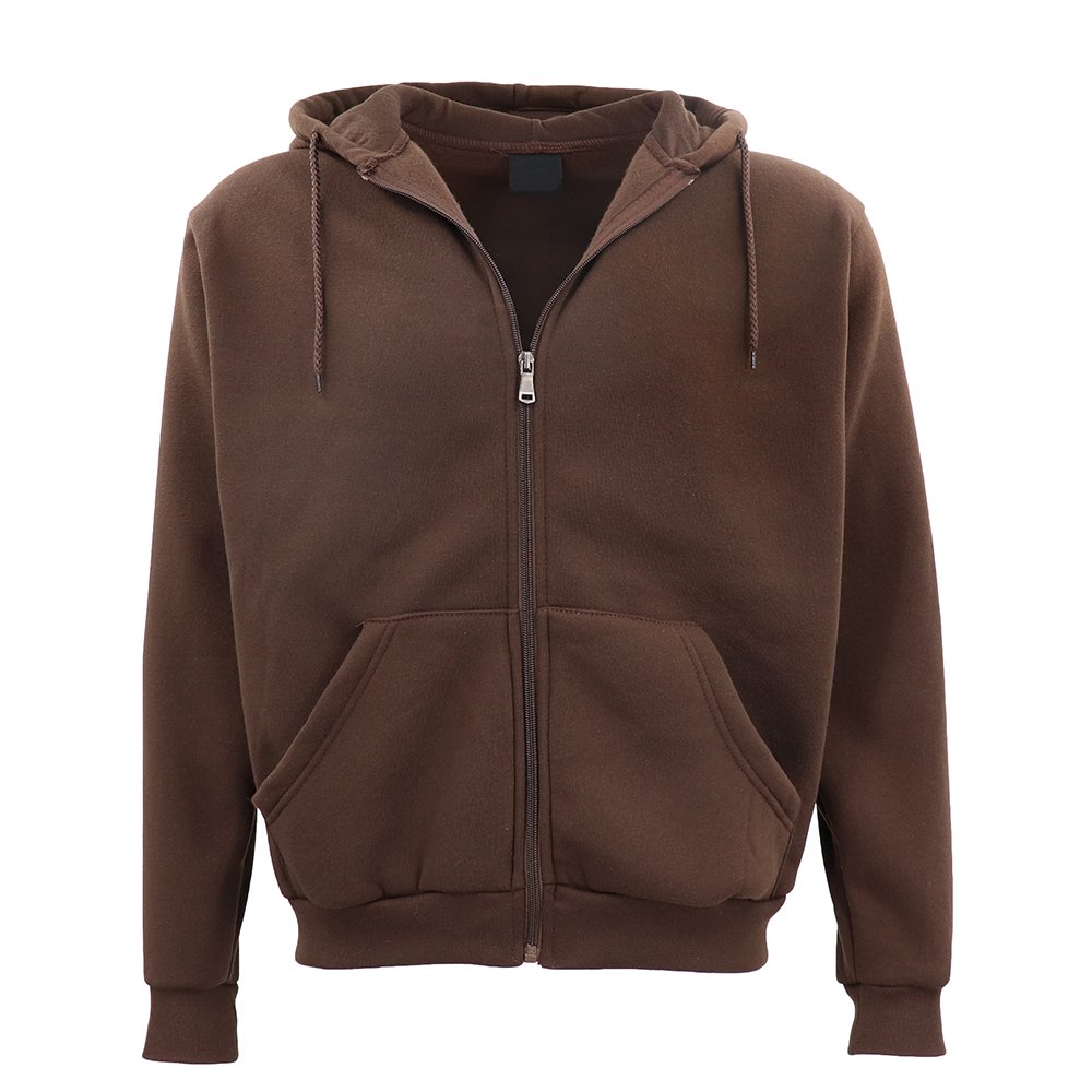 Unisex Zip Plain Fleece Hoodie Hooded Jacket Mens Sweatshirt Jumper XS - 8XL