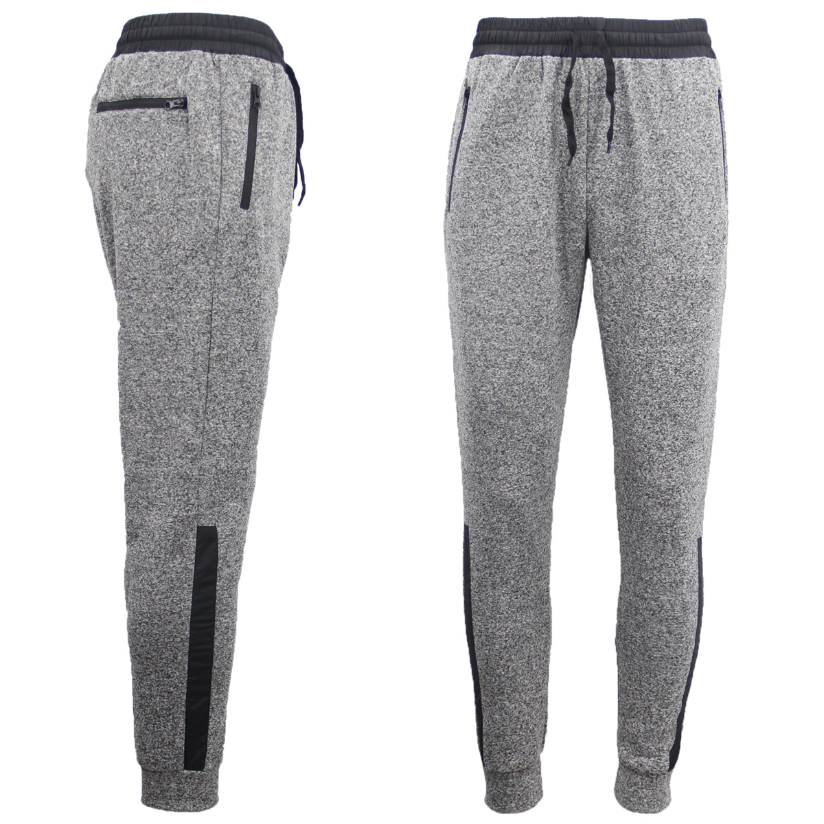 Mens Joggers Trousers Gym Sport Casual Sweat Track Pants Cuffed Hem w Zip