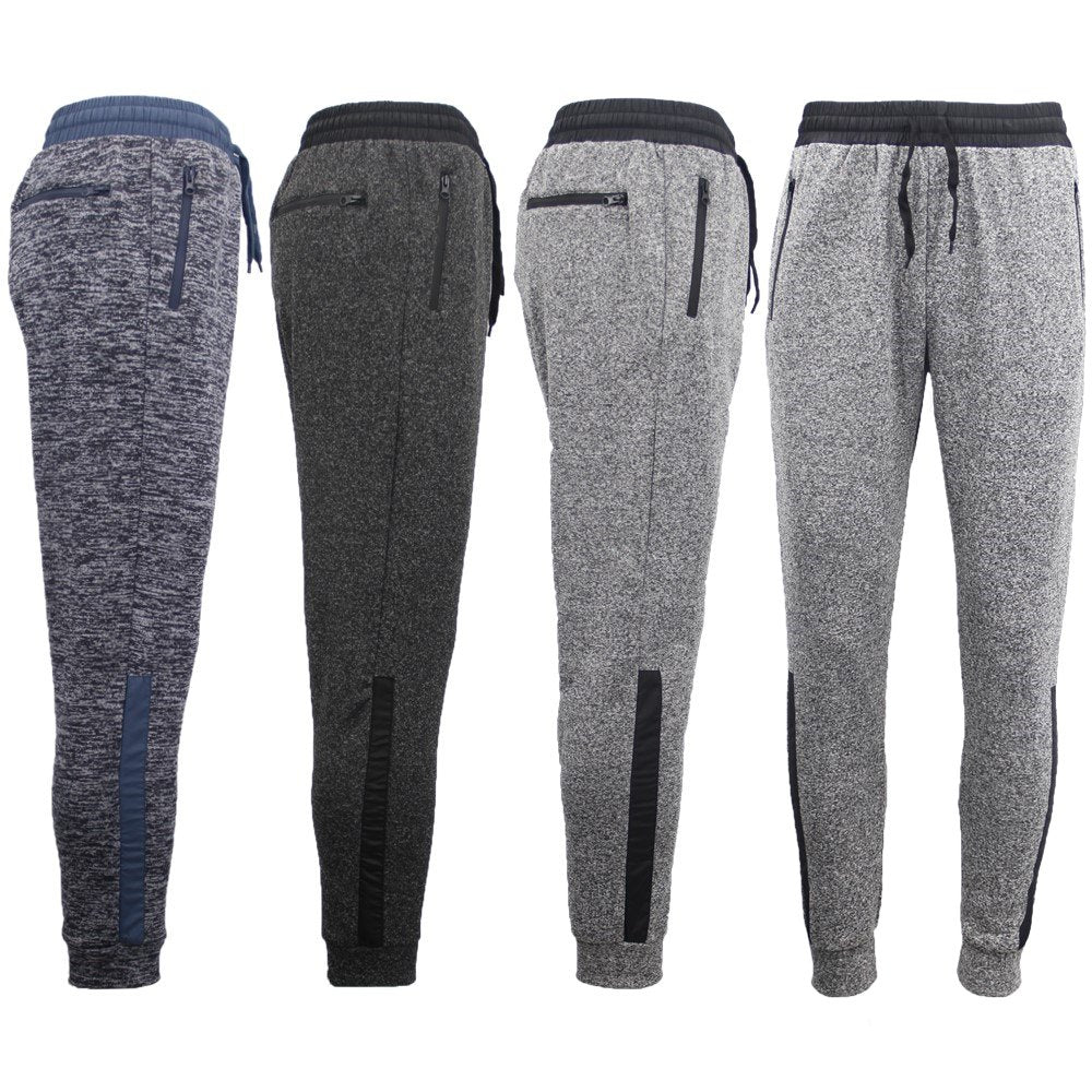 Mens Joggers Trousers Gym Sport Casual Sweat Track Pants Cuffed Hem w Zip