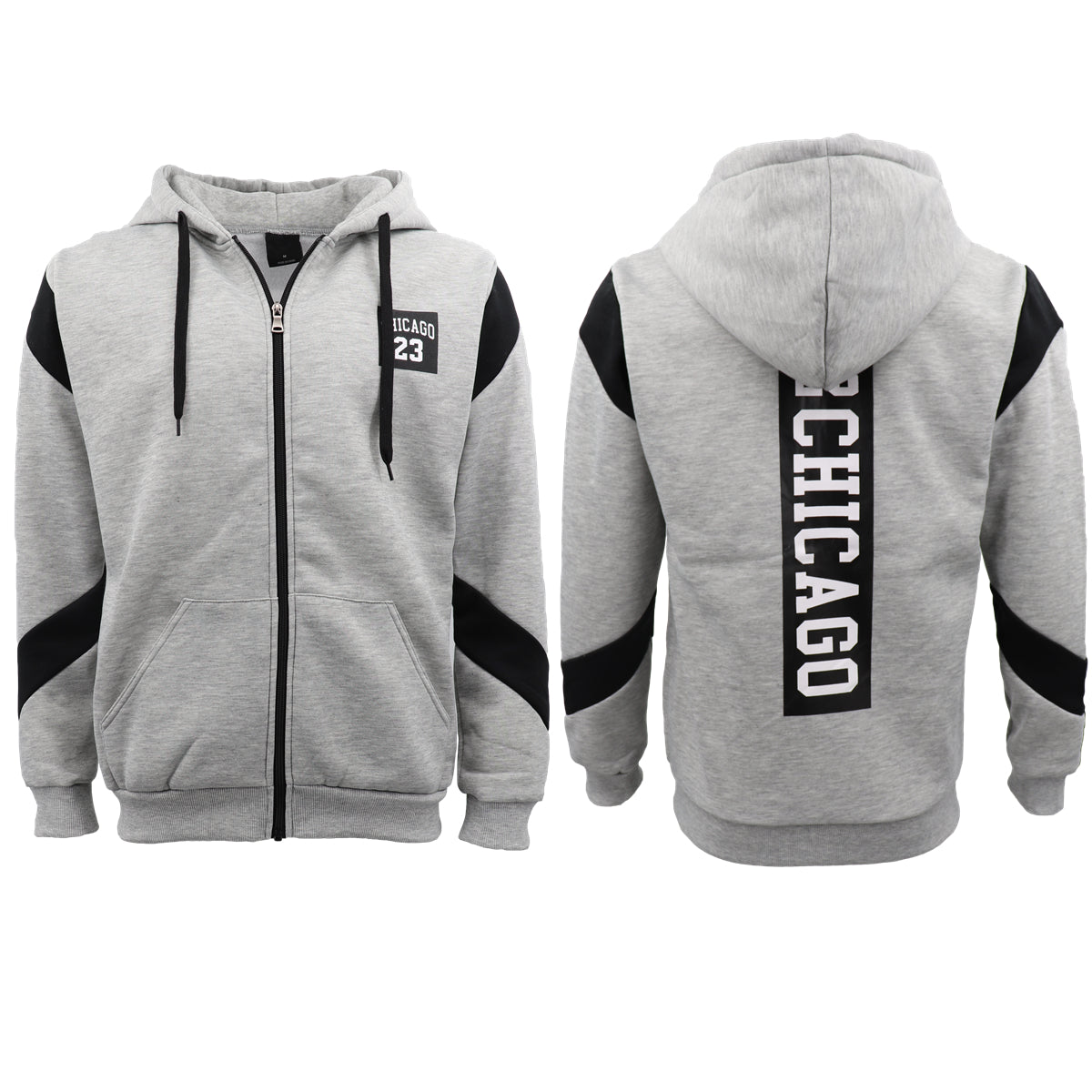 Men's Fleece Zip Up Hoodie Shirt Chicago Bulls 23 Michael Jordan Sweat Jacket