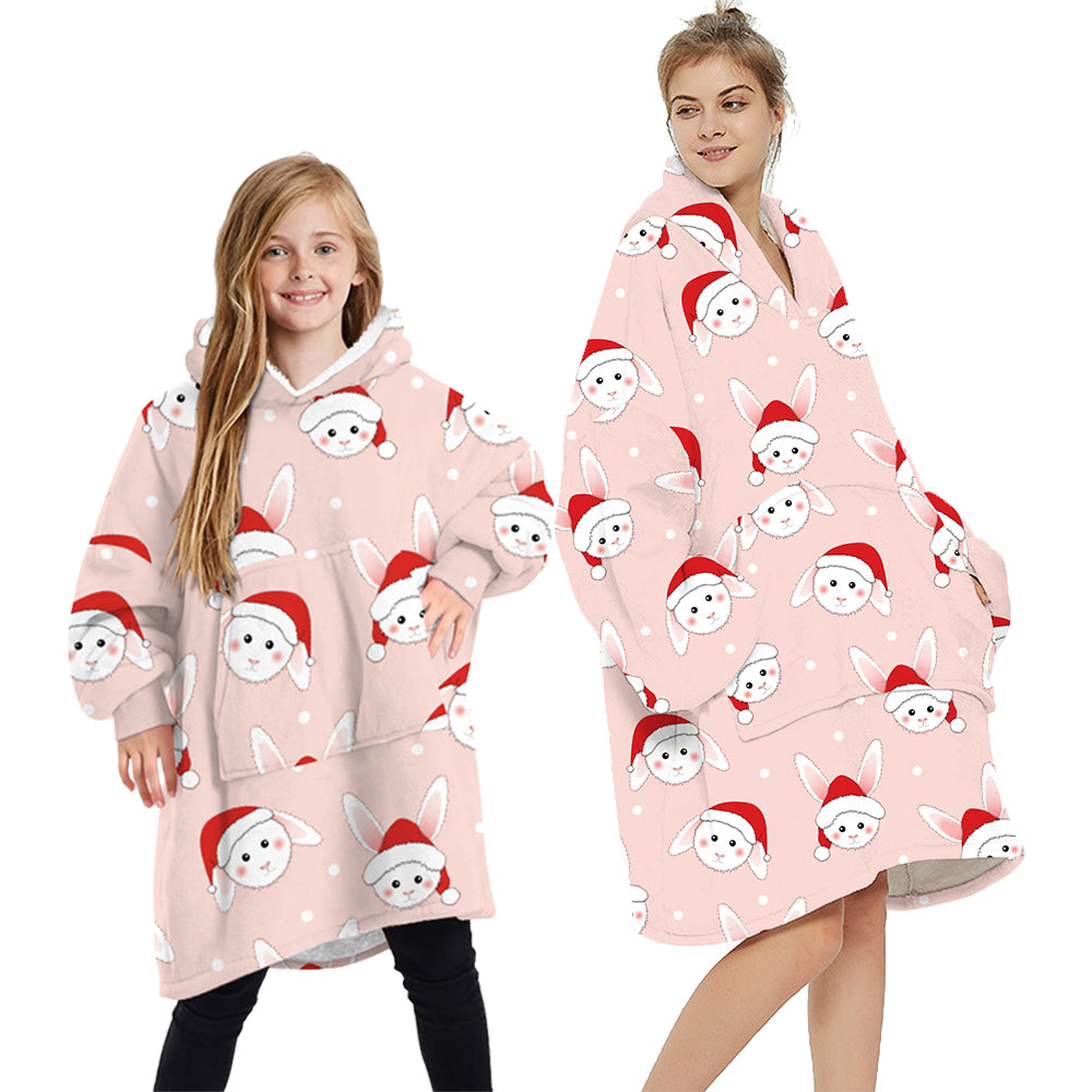 Oversized Soft Pullover Plain Hoodie Warm Fleece Blanket Plush Winter