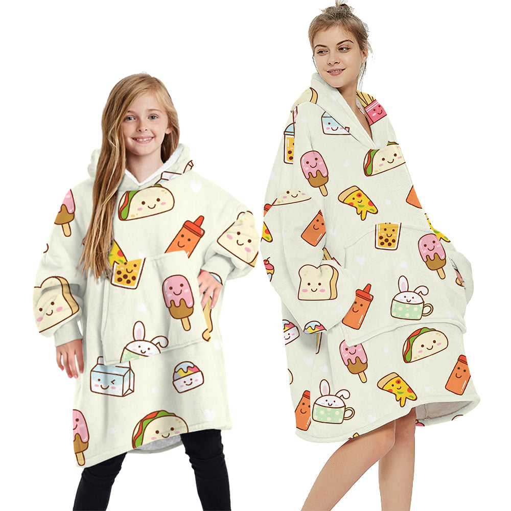 Oversized Soft Pullover Plain Hoodie Warm Fleece Blanket Plush Winter