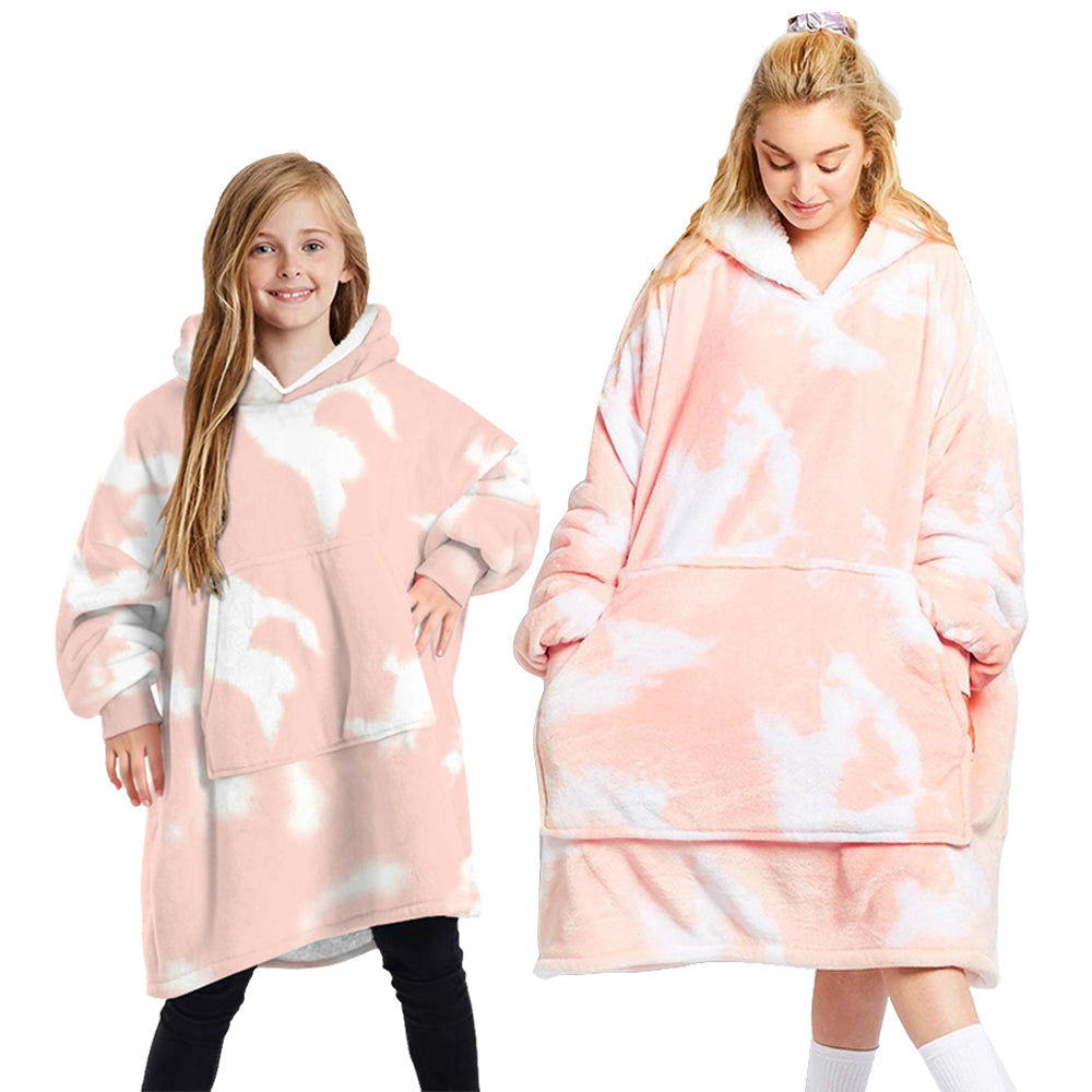 Oversized Soft Pullover Plain Hoodie Warm Fleece Blanket Plush Winter