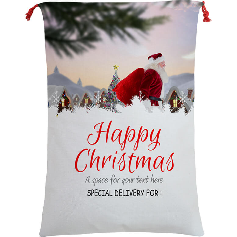 Large Christmas XMAS Hessian Santa Sack Stocking Bag Reindeer Children Gifts