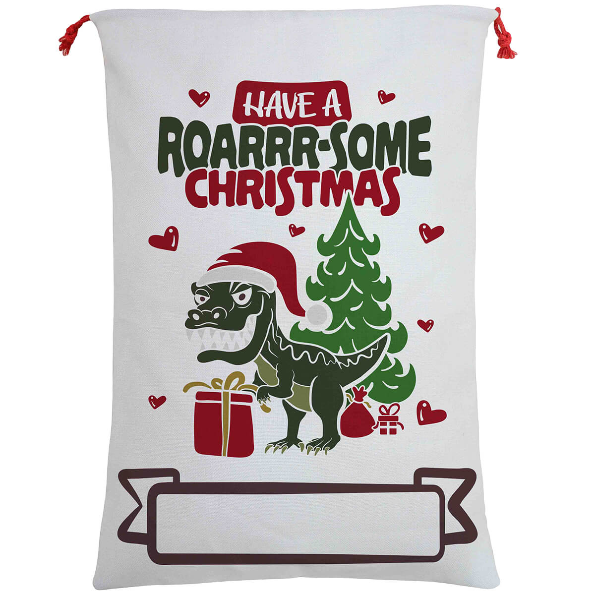 Large Christmas XMAS Hessian Santa Sack Stocking Bag Reindeer - some Christmas