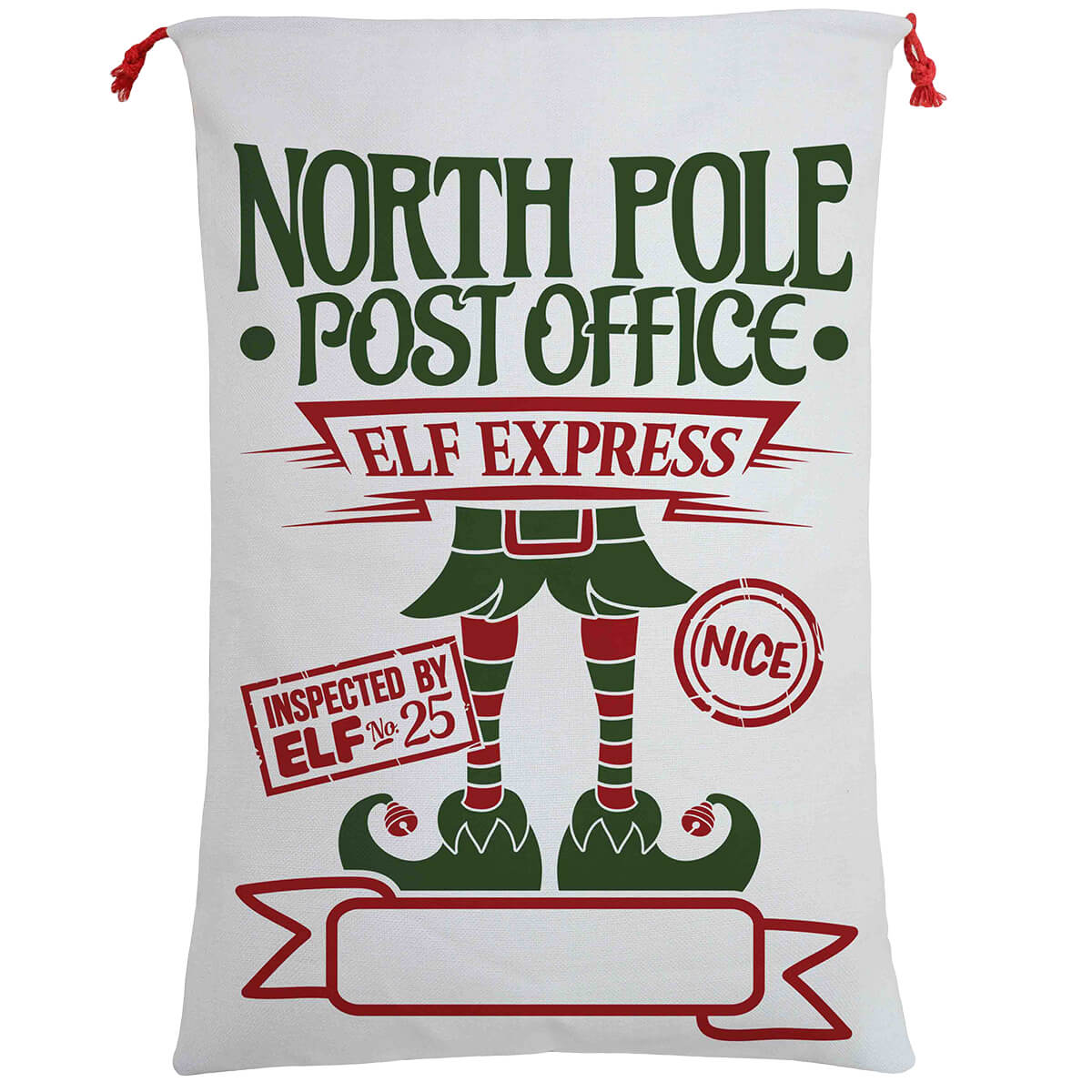 Large Christmas XMAS Hessian Santa Sack Stocking Bag Reindeer - Elf Express