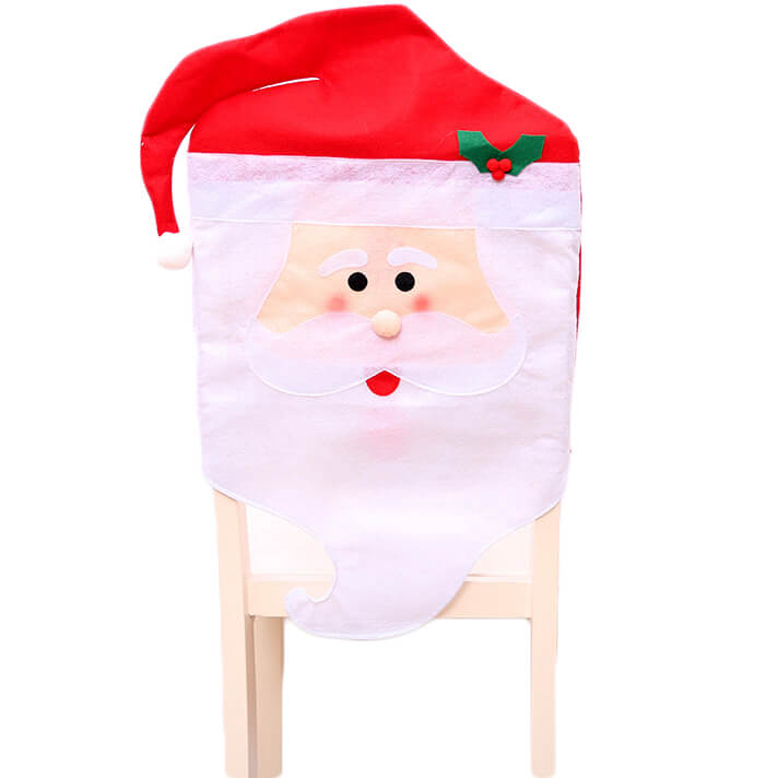 6x Christmas Cute Lady Santa Hat Chair Covers Dinner Home D谷cor Ornaments