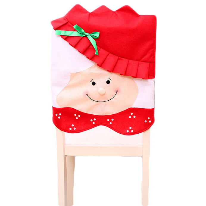 6x Christmas Cute Lady Santa Hat Chair Covers Dinner Home D谷cor Ornaments