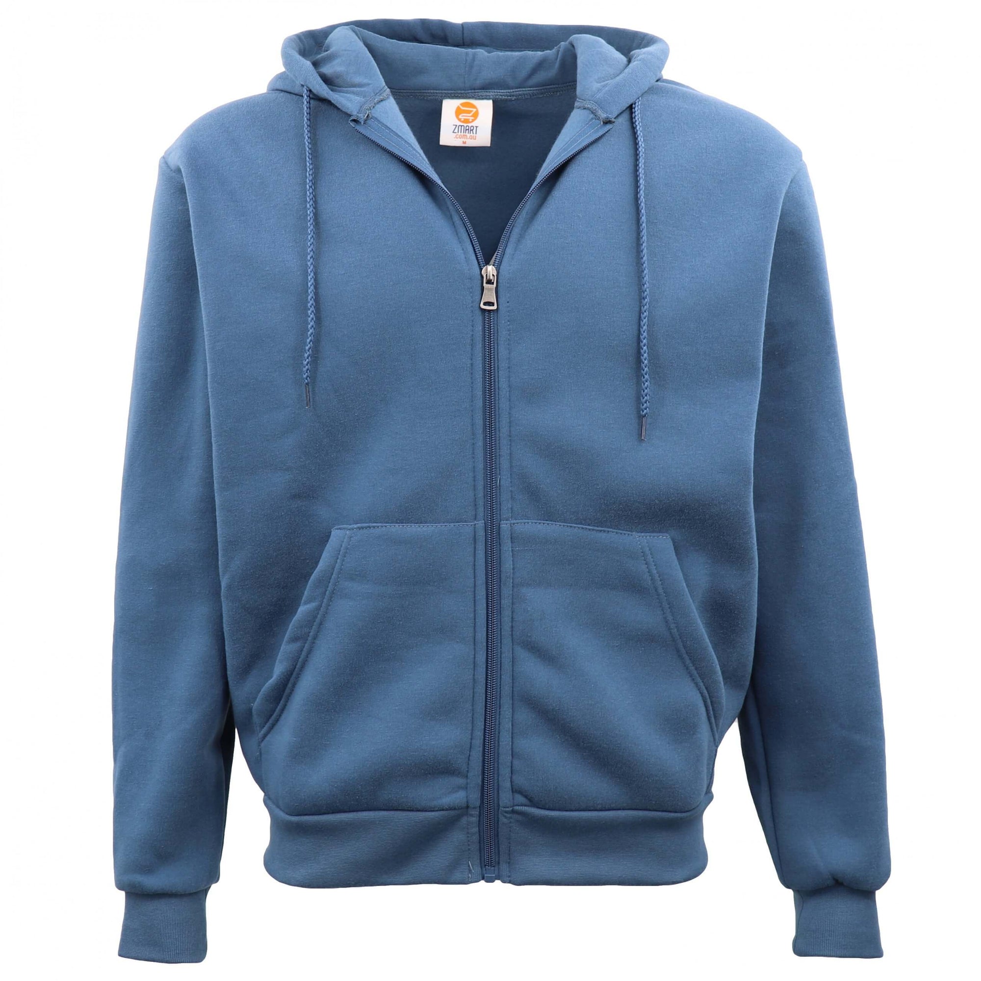 Unisex Zip Plain Fleece Hoodie Hooded Jacket Mens Sweatshirt Jumper XS - 8XL