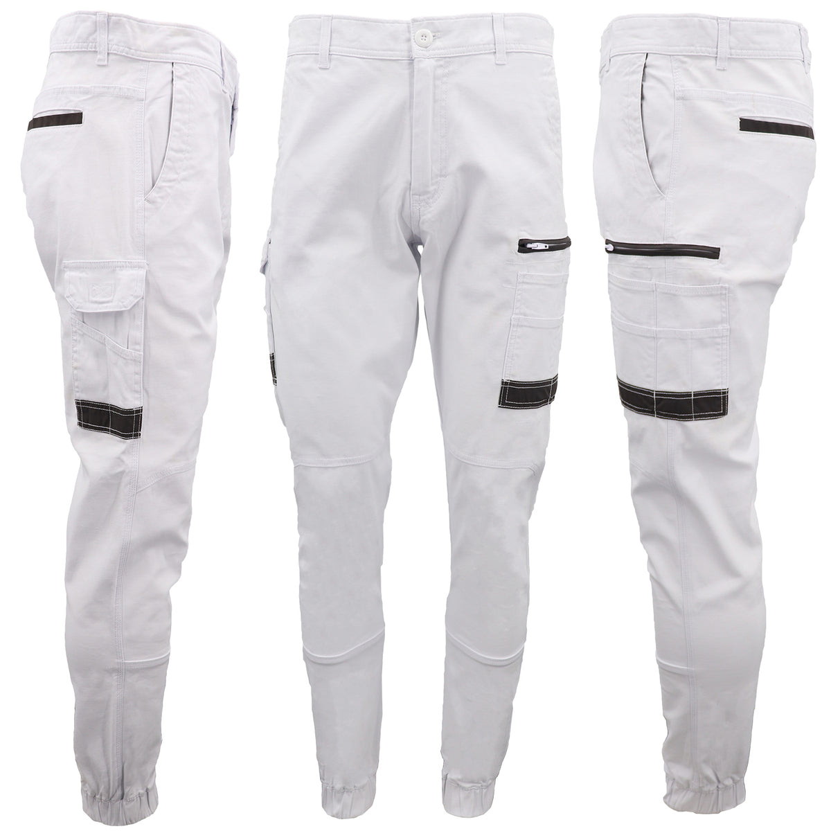 Men's Cargo Cotton Drill Work Pants UPF 50+ 13 Pockets Tradies Workwear