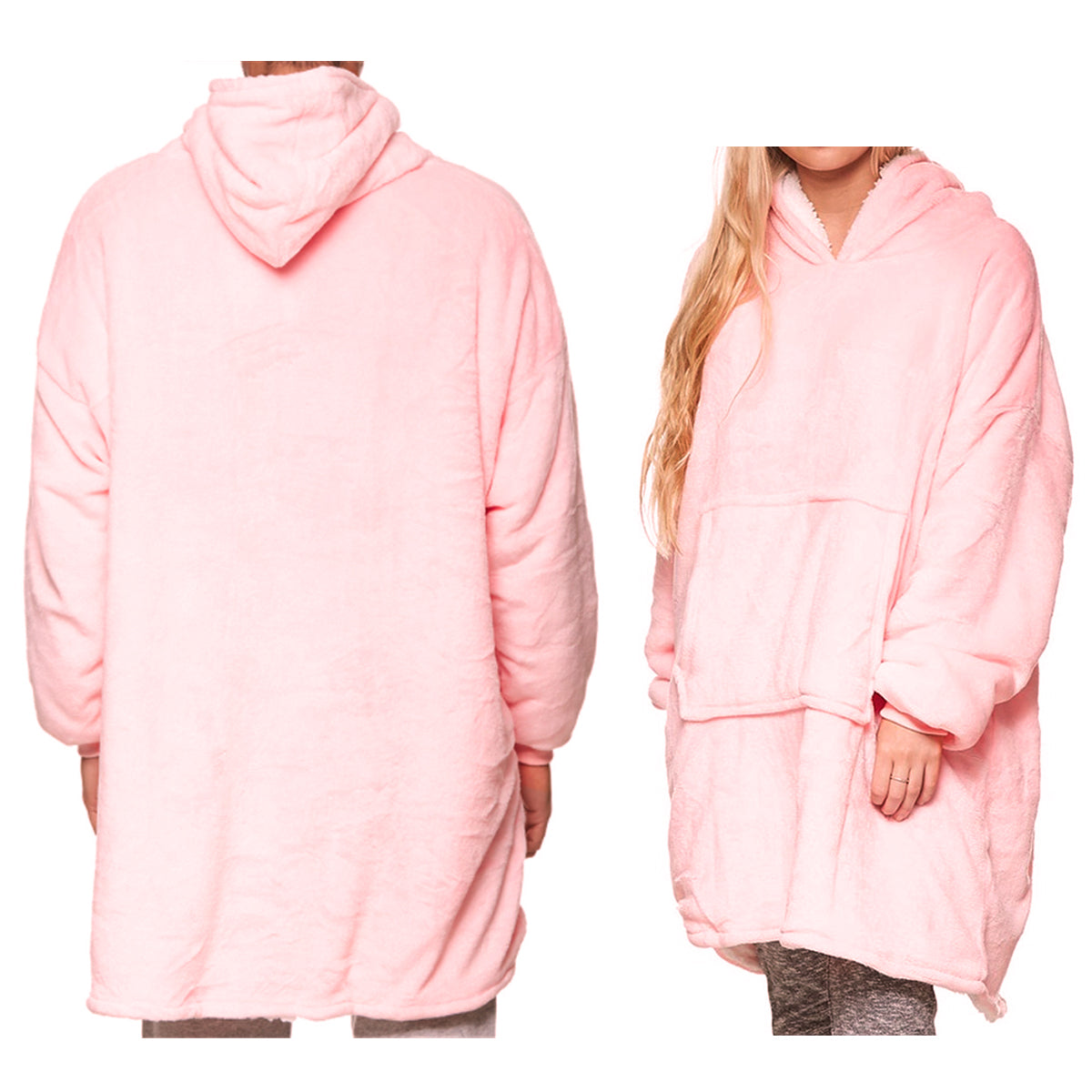 Oversized Soft Pullover Plain Hoodie Warm Fleece Blanket Plush Winter