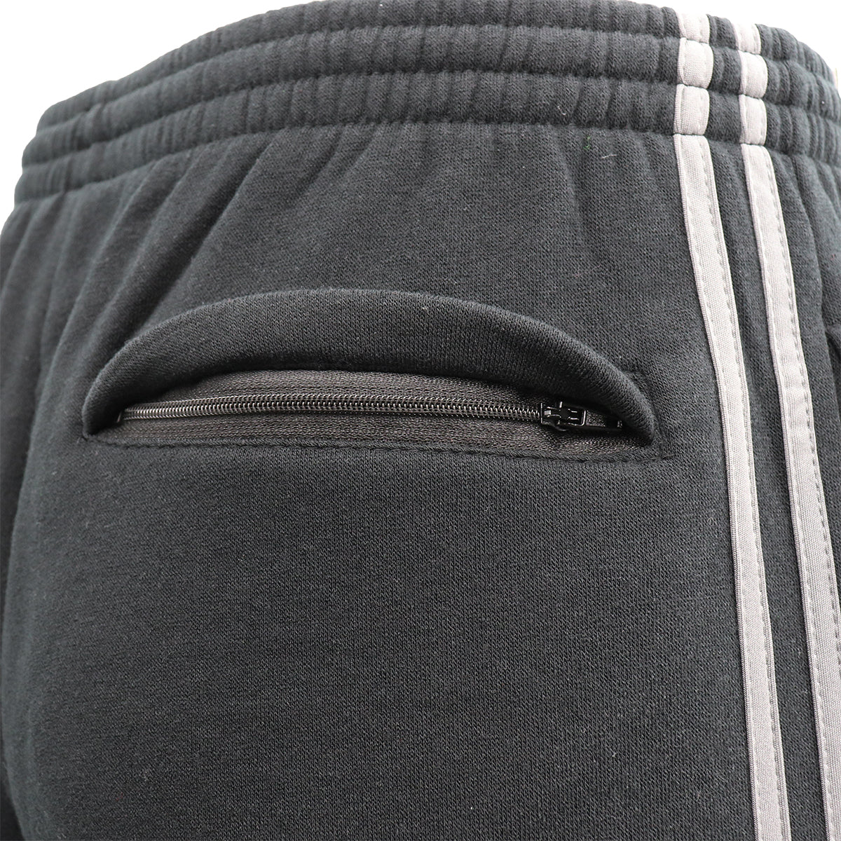 Men's Fleece Casual Sports Track Pants w Zip Pocket Striped Sweat Trousers S