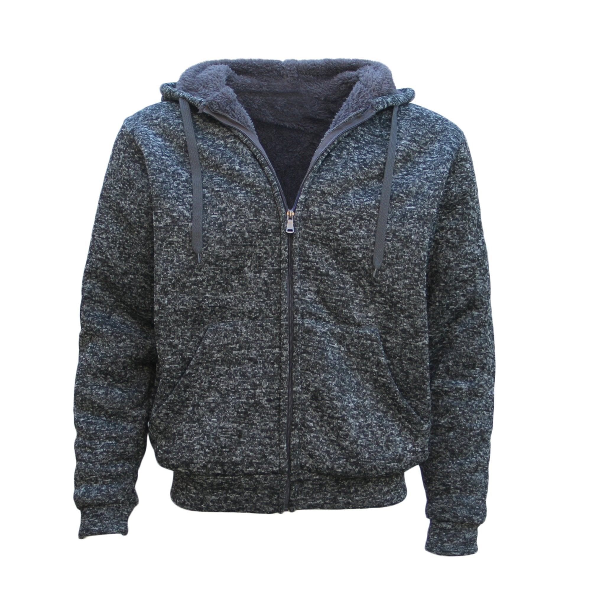 Men's Thick Zip Up Hooded Hoodie w Winter Sherpa Fur Jumper Coat Jacket