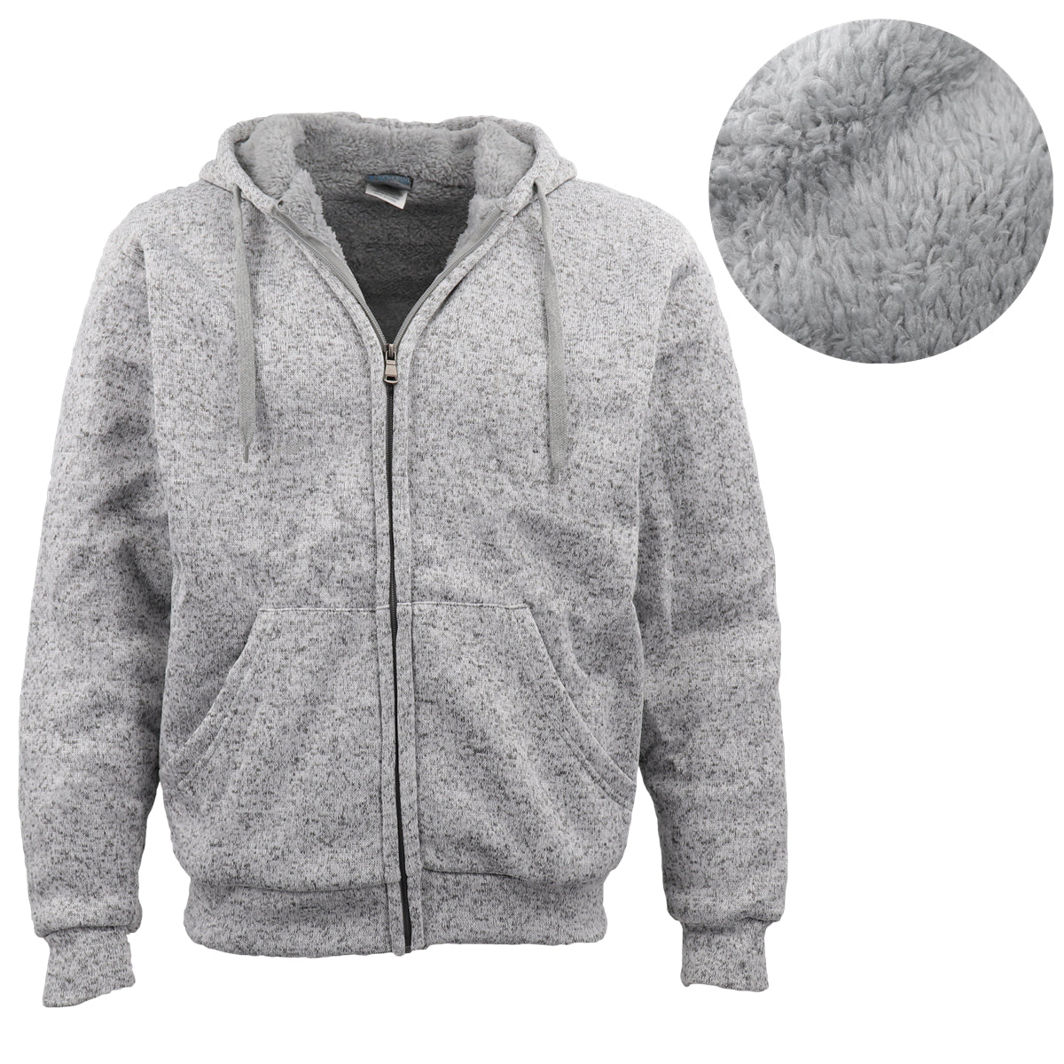 Men's Thick Zip Up Hooded Hoodie w Winter Sherpa Fur Jumper Coat Jacket