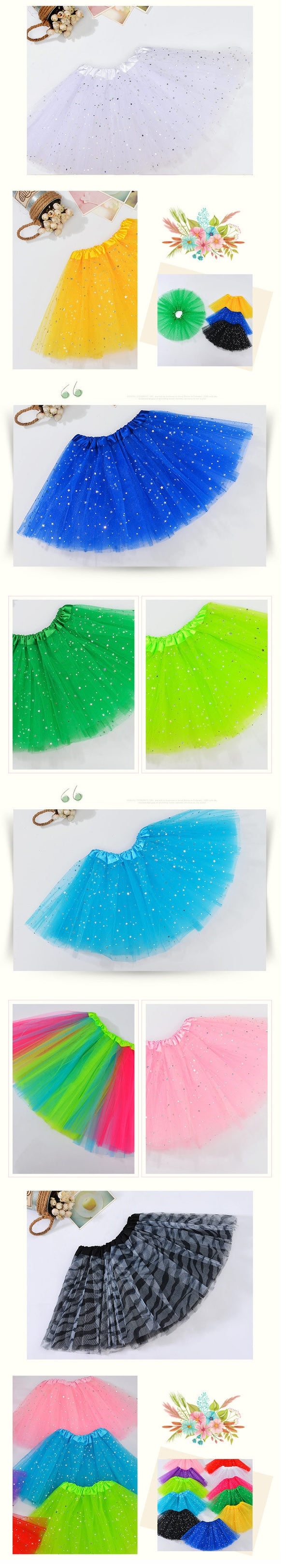 Sequin Tulle Tutu Skirt Ballet Kids Princess Dressup Party Baby Girls Dance