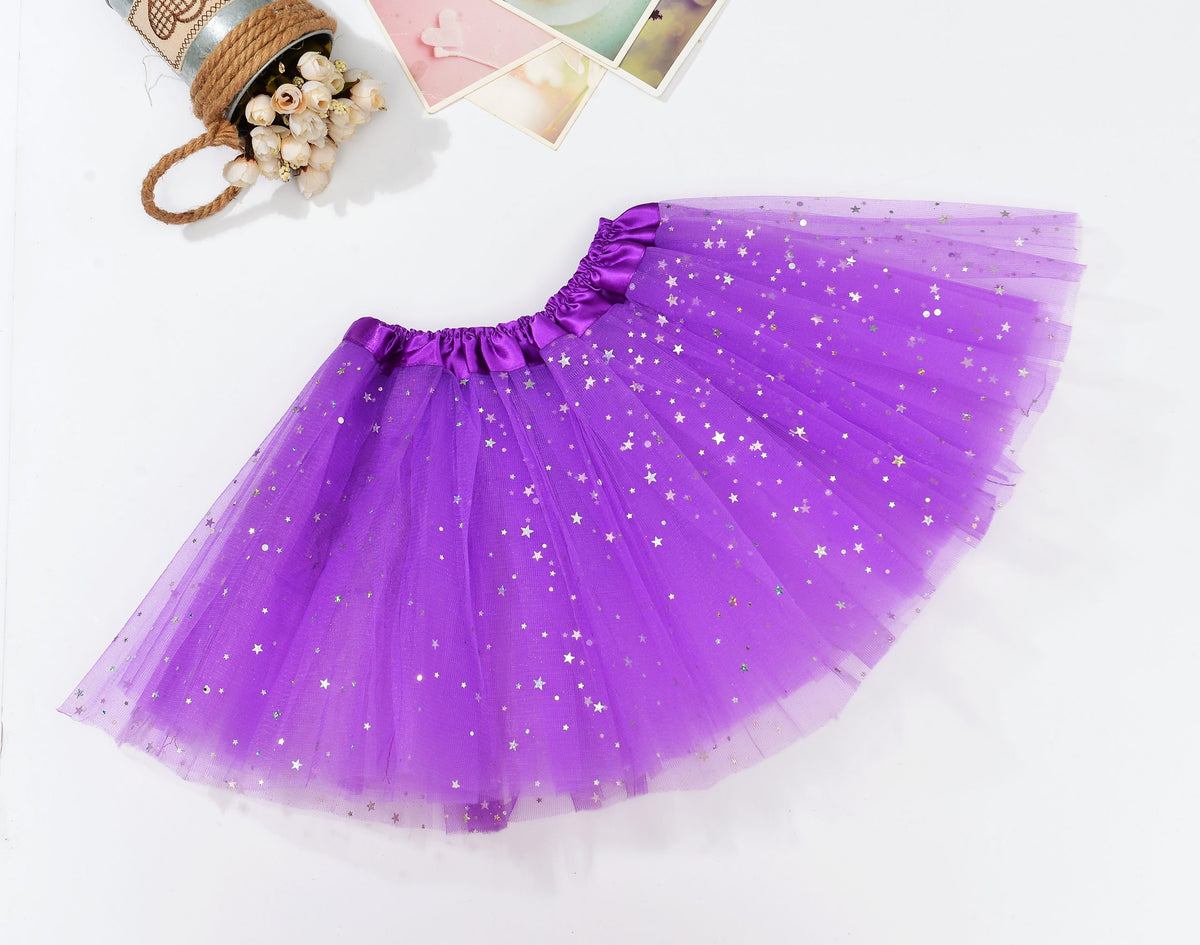 Sequin Tulle Tutu Skirt Ballet Kids Princess Dressup Party Baby Girls Dance