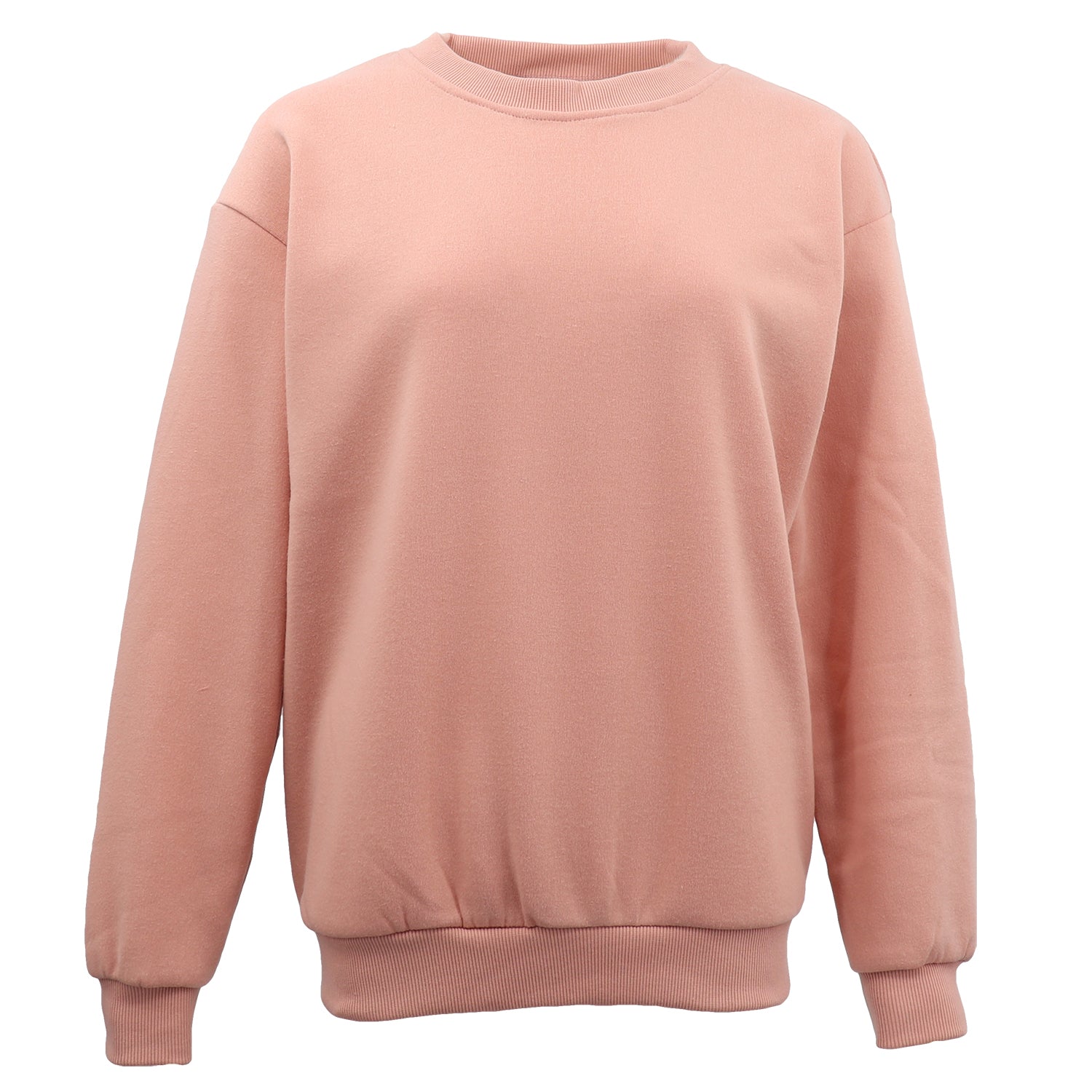 Unisex Plain Pullover Fleece Jumper Mens Long Sleeve Crew Neck Sweater, Wash