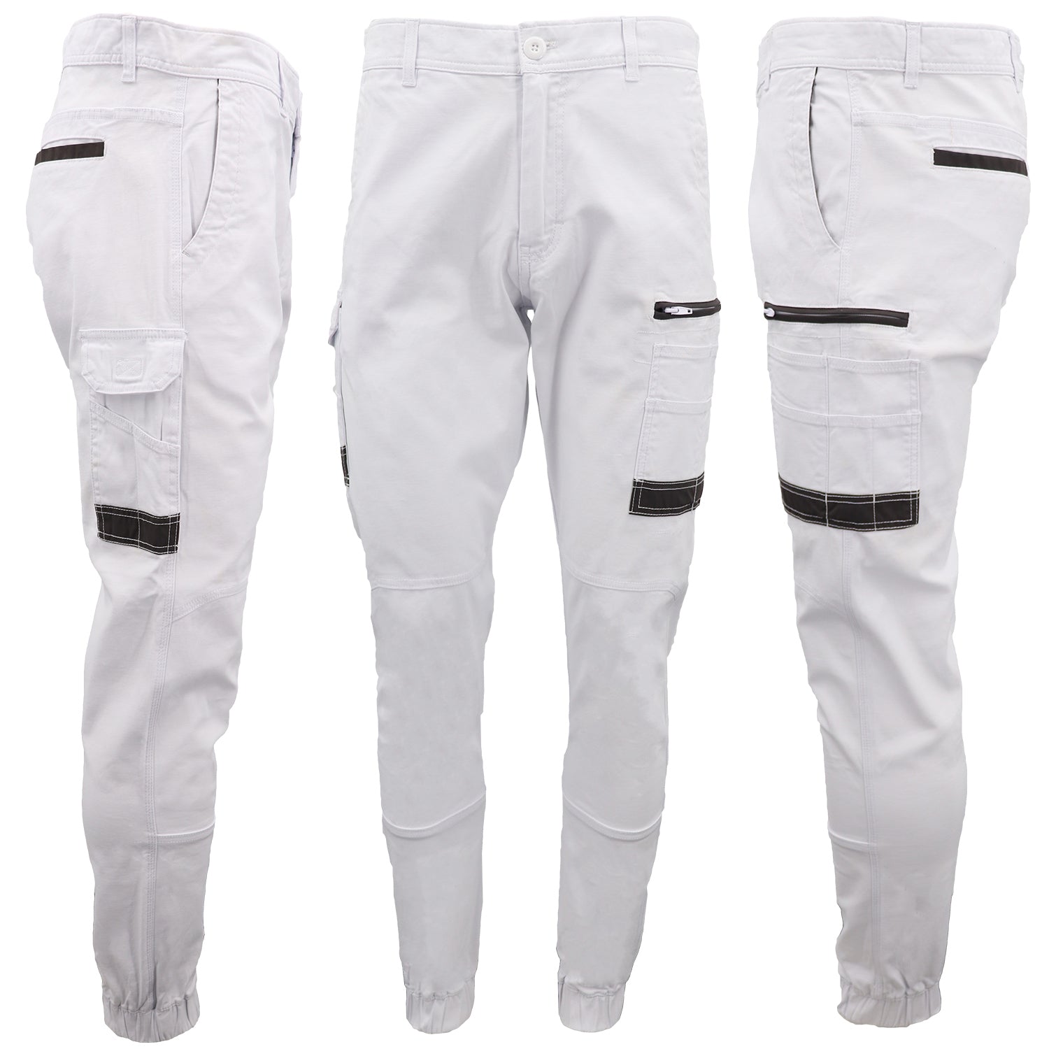 Men's Cargo Cotton Drill Work Pants UPF 50+ 13 Pockets Tradies Workwear