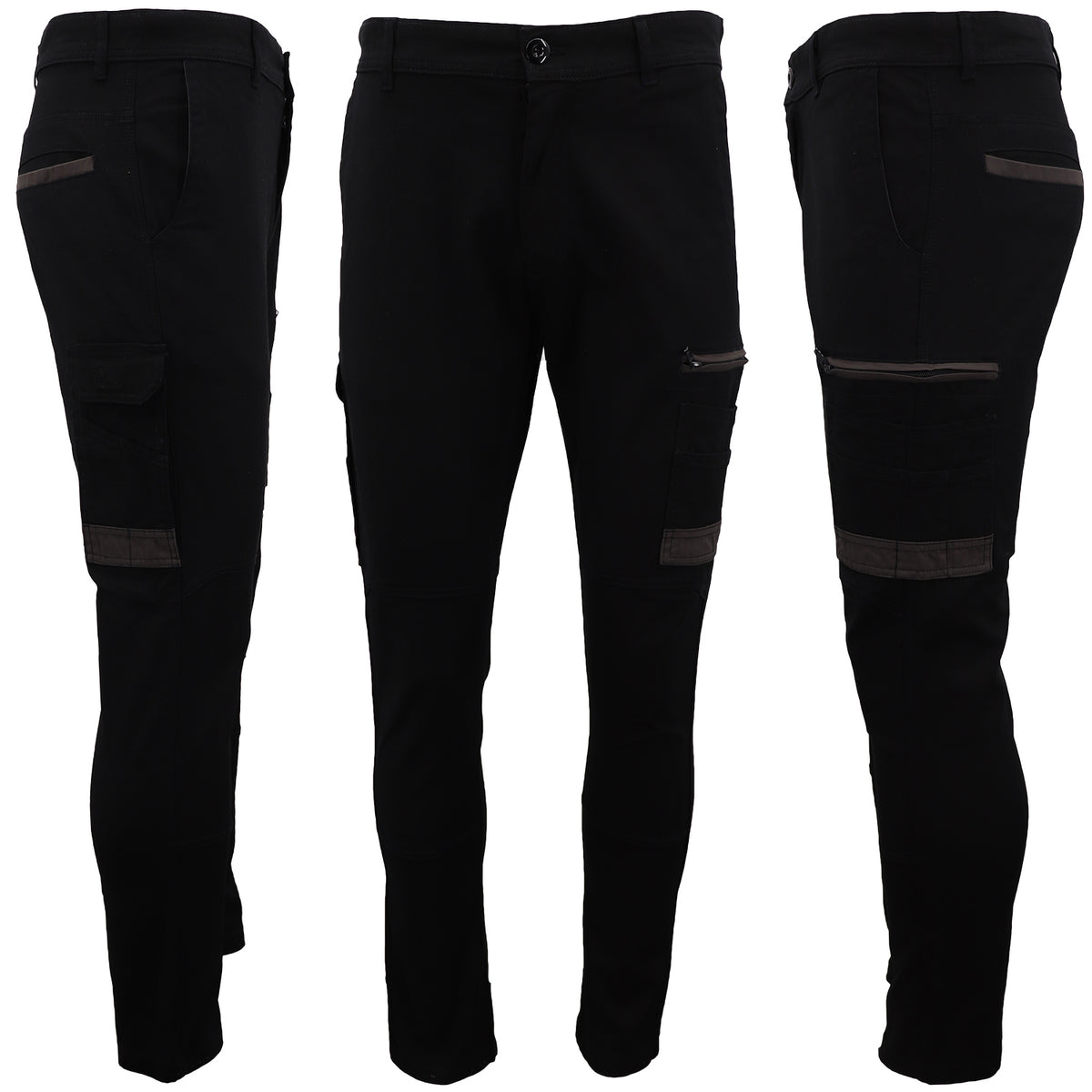 Men's Cotton Drill Cargo Work Pants UPF 50+ 13 Pockets Tradies Workwear