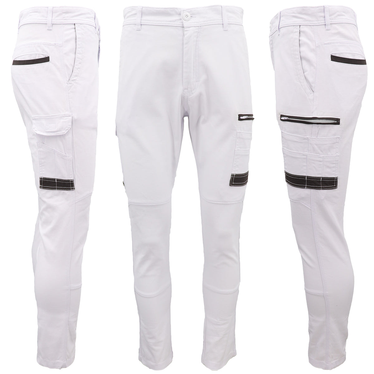 Men's Cotton Drill Cargo Work Pants UPF 50+ 13 Pockets Tradies Workwear