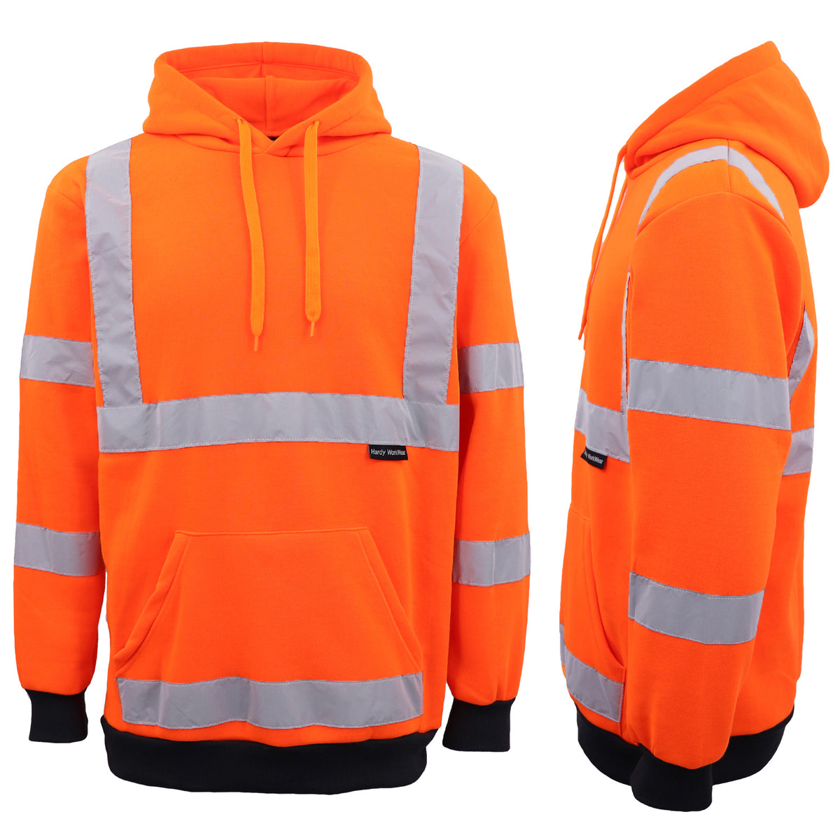 HI VIS Hooded Safety Jumper Hoodie Sweatshirt Tradie Workwear Fleece Jacket