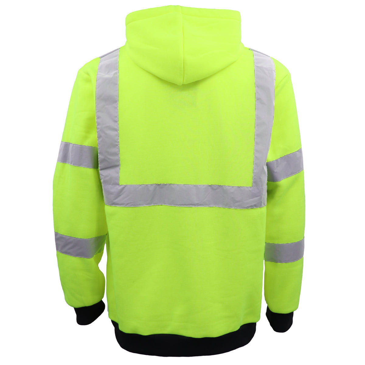HI VIS Hooded Safety Jumper Hoodie Sweatshirt Tradie Workwear Fleece Jacket