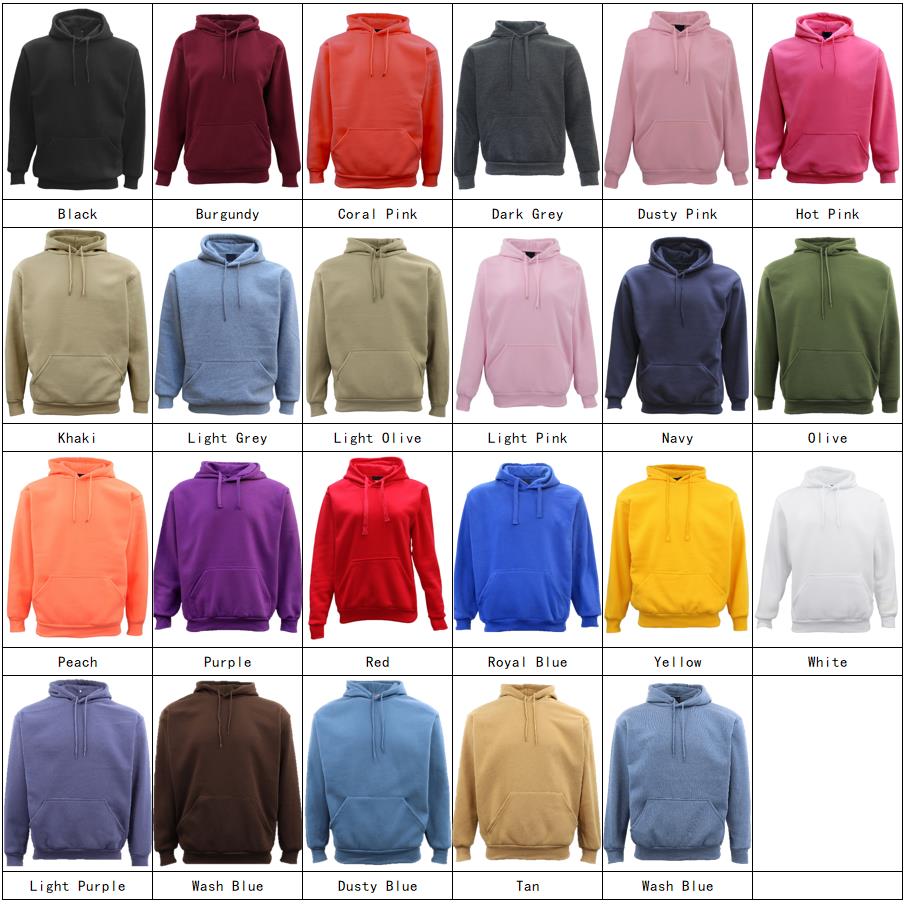 Unisex Men's Basic Plain Hoodie Pullover Sweater Sweatshirt Jumper XS - 8XL