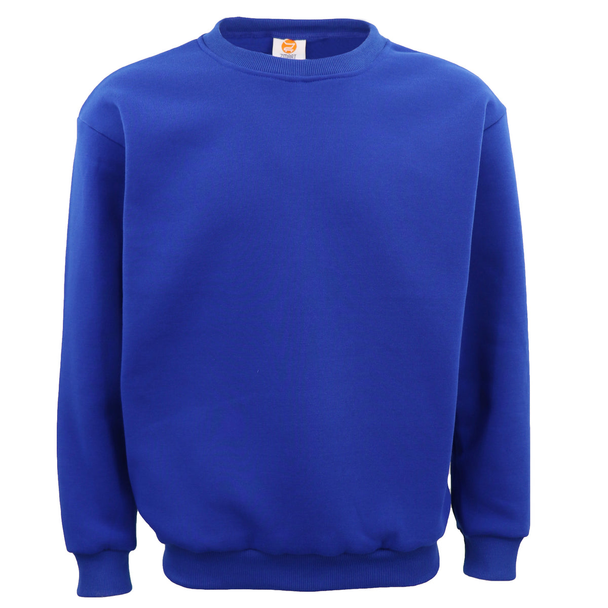 Unisex Plain Pullover Fleece Jumper Mens Long Sleeve Crew Neck Sweater, Royal