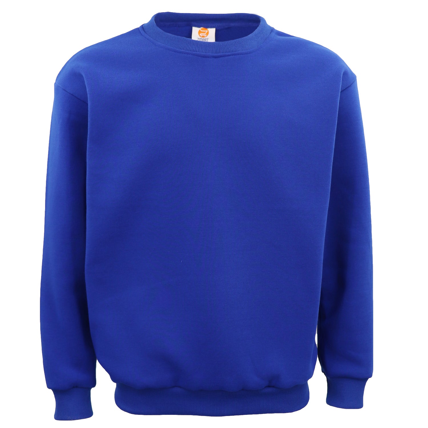 Unisex Plain Pullover Fleece Jumper Mens Long Sleeve Crew Neck Sweater, Royal