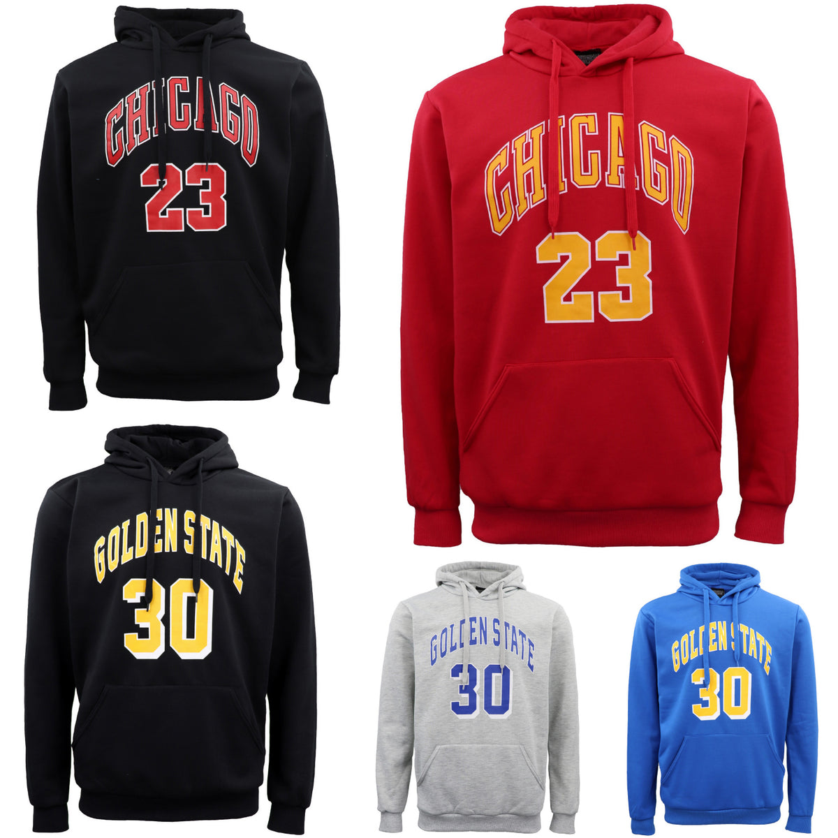 Men's Fleece Pullover Hoodie Jacket Sports Jumper Jersey Chicago Golden State