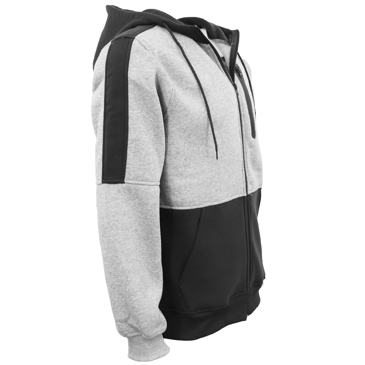 Men's Adult Full Zip Hoodie Jumper Active Two - Tone Jacket Coat Sports Zip