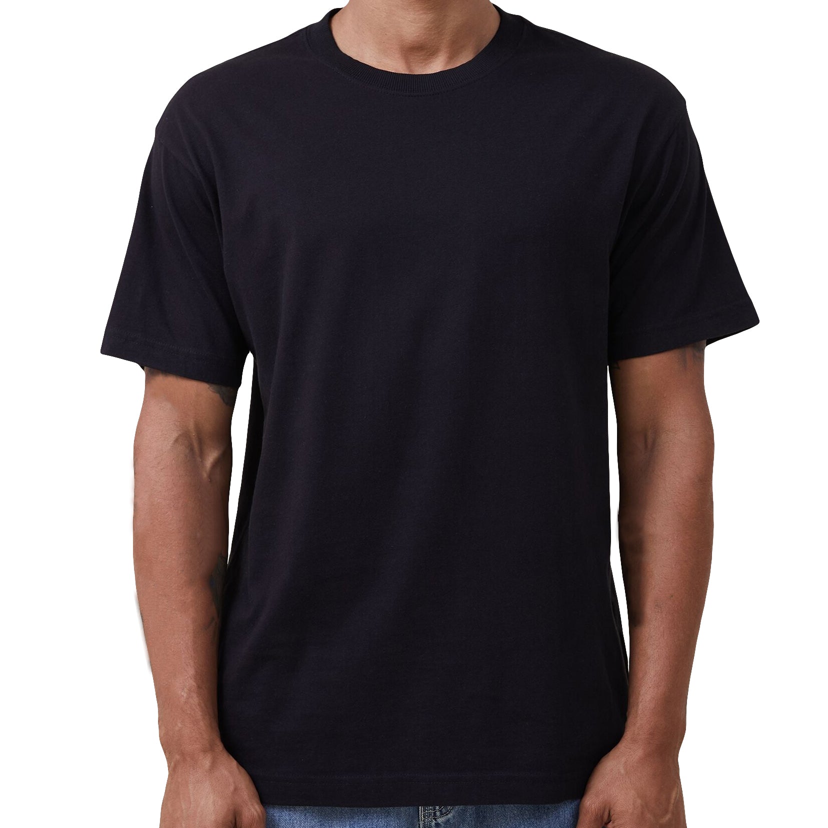 Adult 100% Cotton T - Shirt Unisex Men's Basic Plain Blank Crew Tee Tops