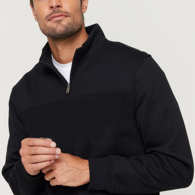 Men's Unisex Adult Half - Zip Fleece Jumper Pullover Stand Collar Jacket