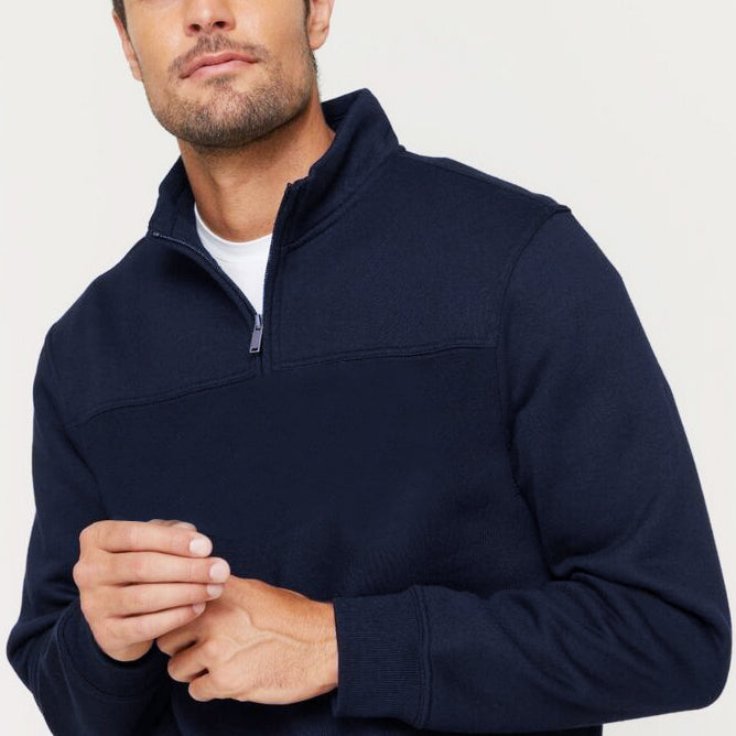 Men's Unisex Adult Half - Zip Fleece Jumper Pullover Stand Collar Jacket