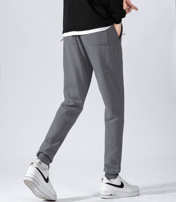 Men's Fleece Slim Trackpant Sport Joggers w Zipped Pockets Gym Casucal