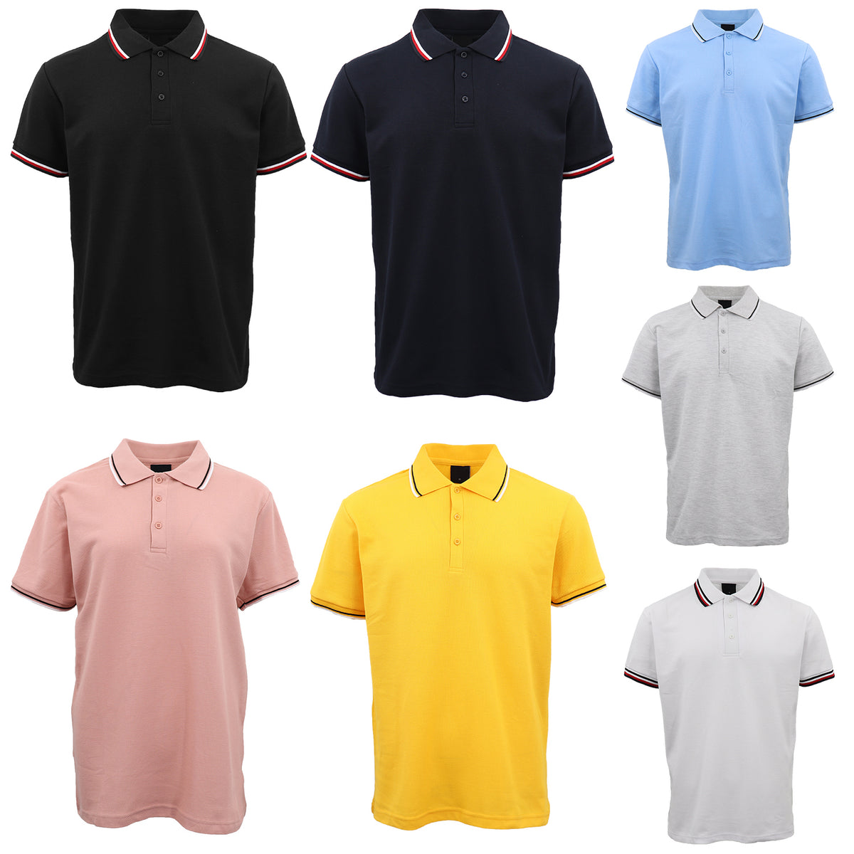 Men's Unisex Polo Shirts Basic Plain Breathable Tops Cotton Cascual Sport