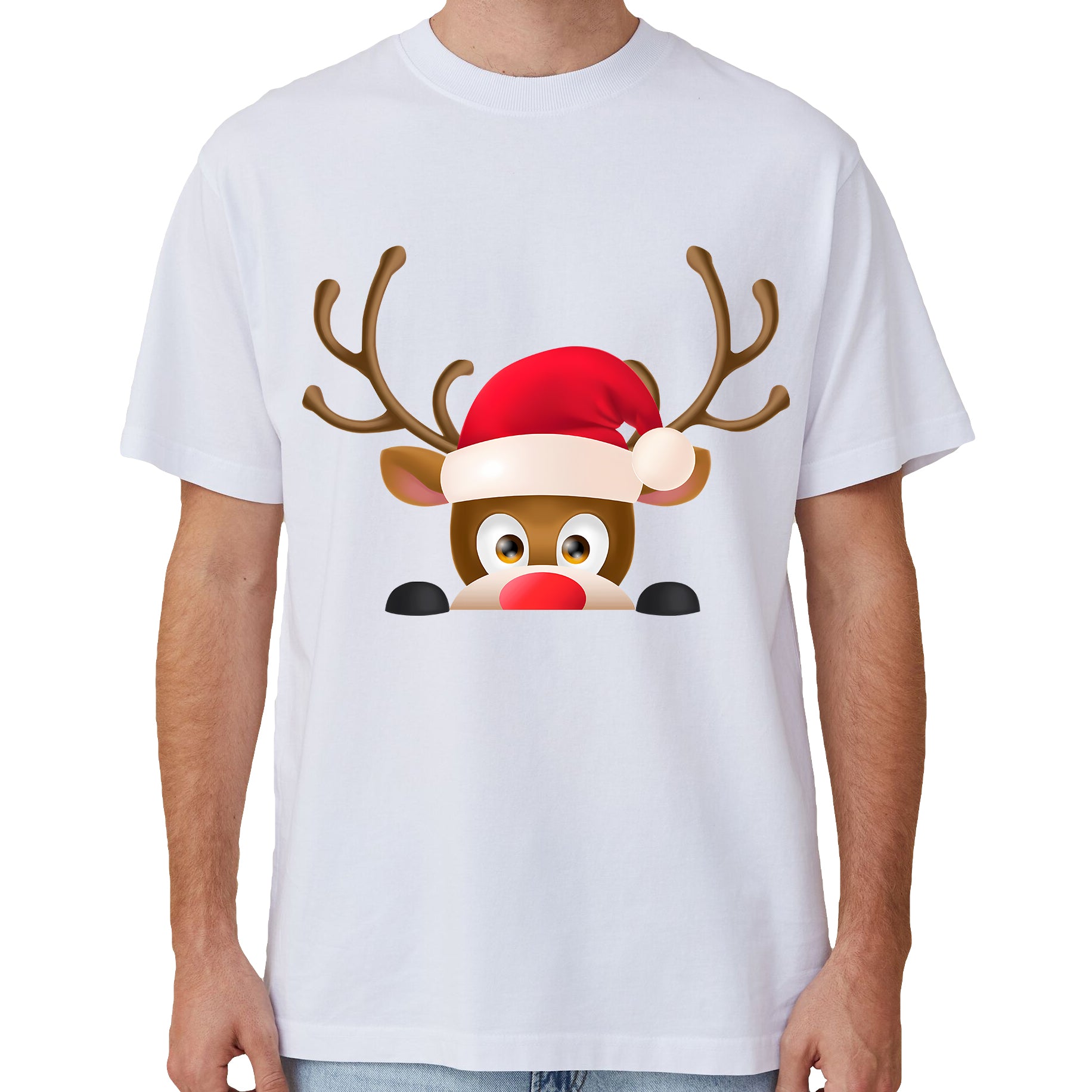100% Cotton Christmas T - shirt Unisex Tee Tops Funny Santa Party Custume