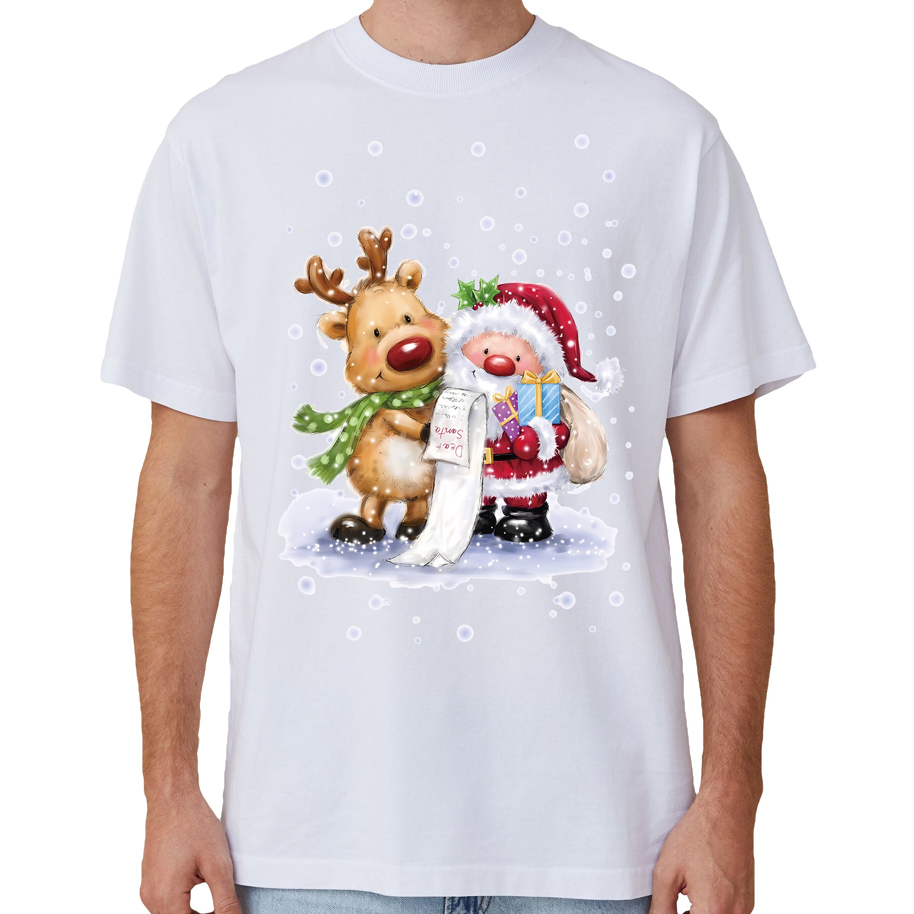 100% Cotton Christmas T - shirt Unisex Tee Tops Funny Santa Party Custume