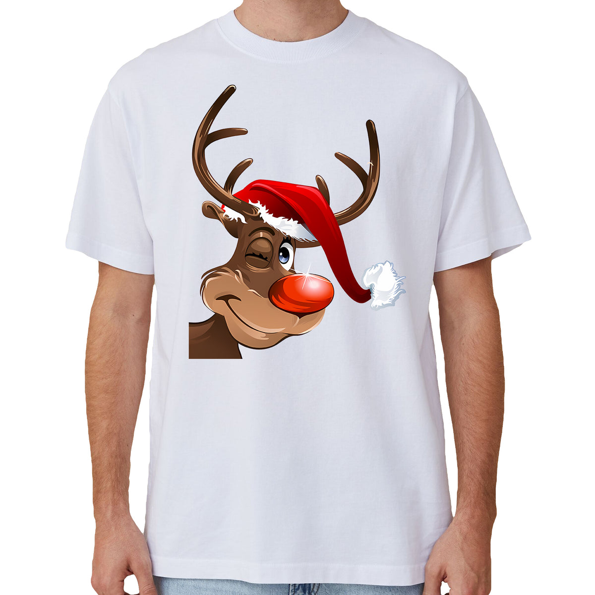 100% Cotton Christmas T - shirt Unisex Tee Tops Funny Santa Party Custume