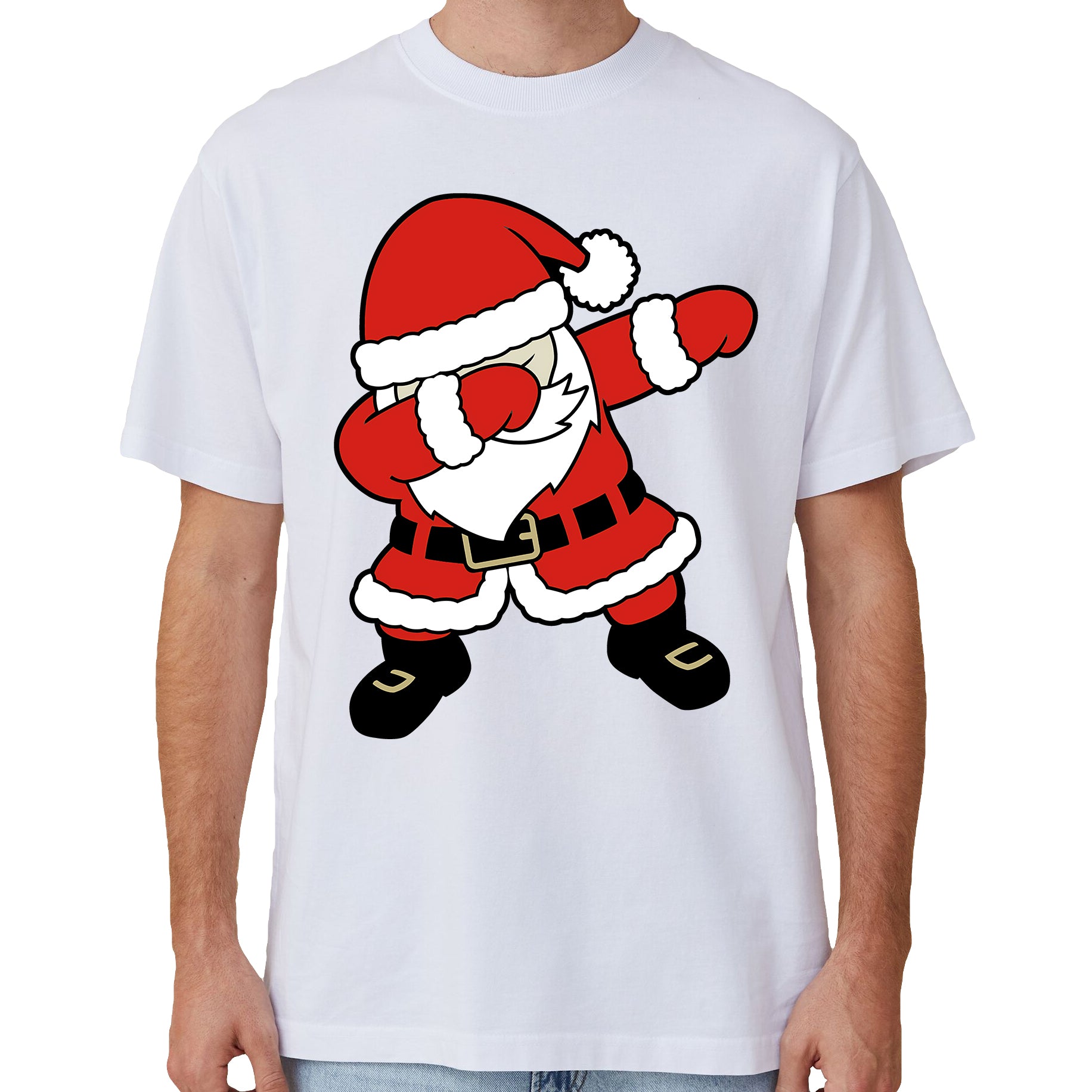 100% Cotton Christmas T - shirt Unisex Tee Tops Funny Santa Party Custume