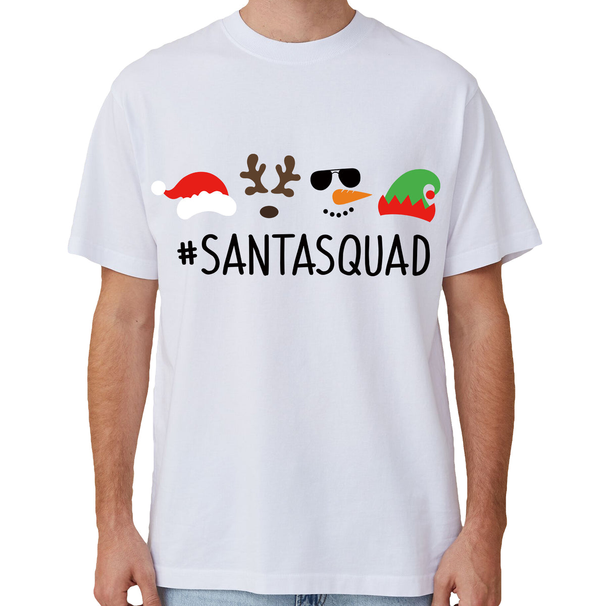 100% Cotton Christmas T - shirt Unisex Tee Tops Funny Santa Party Custume