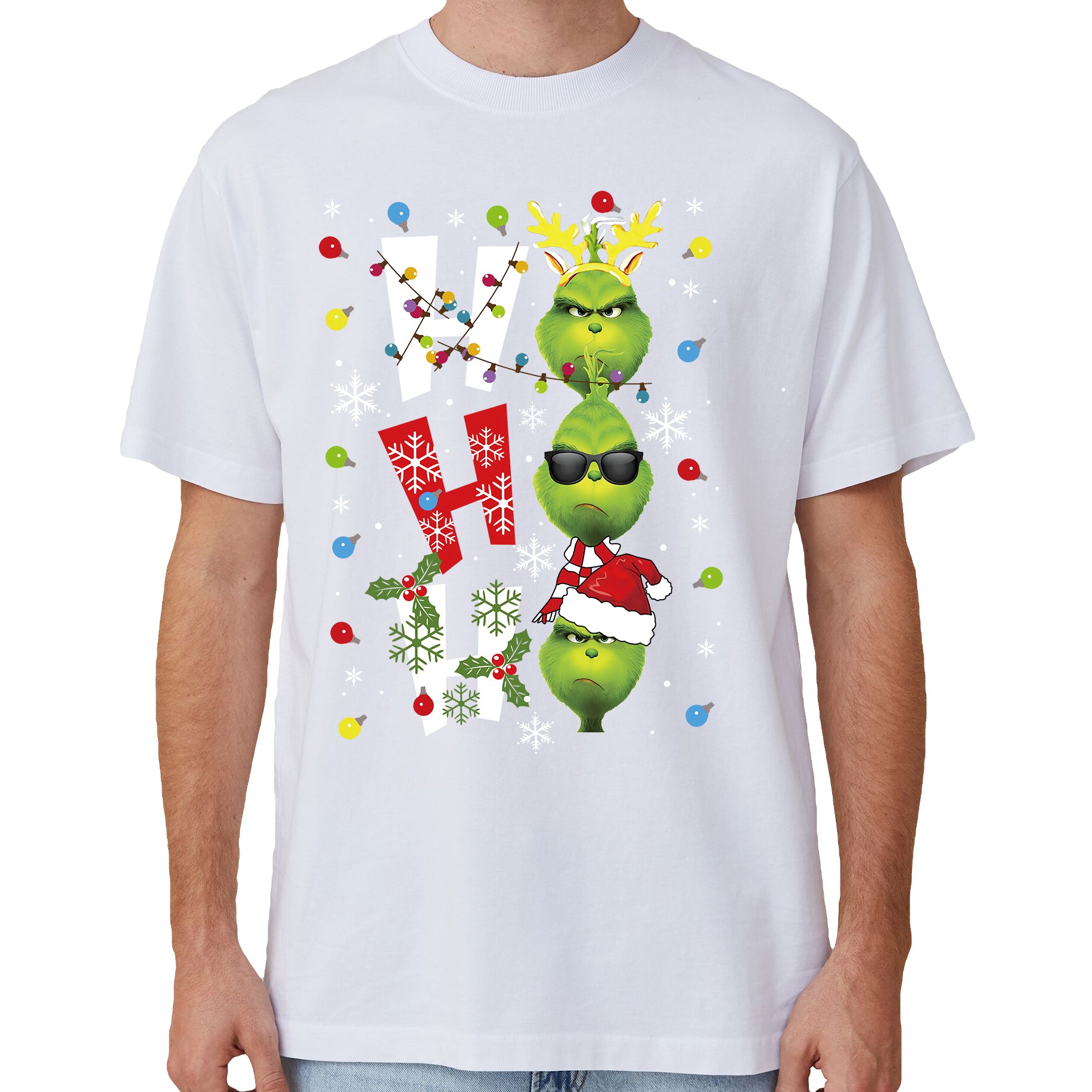 100% Cotton Christmas T - shirt Unisex Tee Tops Funny Santa Party Custume