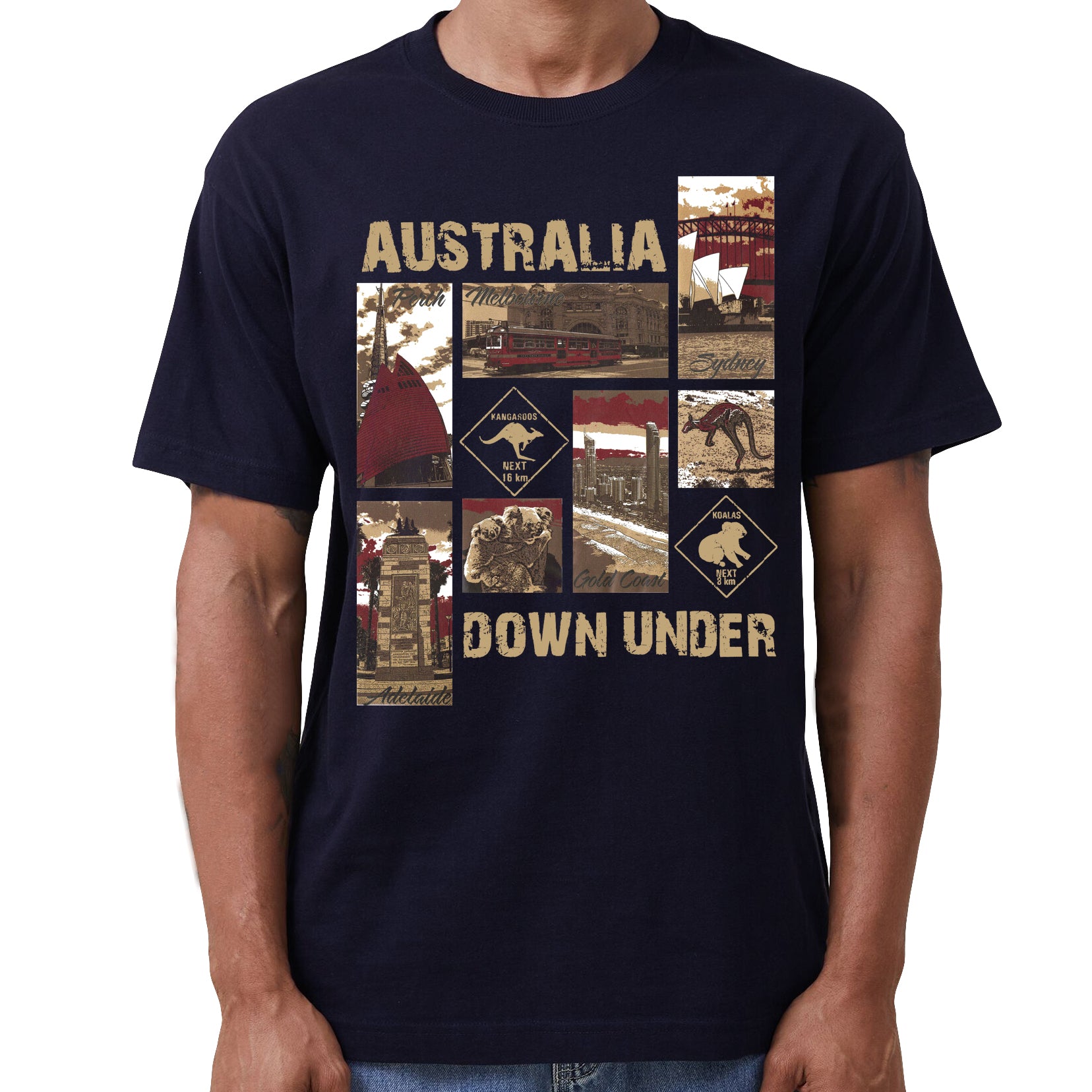 100% Cotton Australia Down Under Souvenir T - Shirt Unisex Adult Iconic Tee