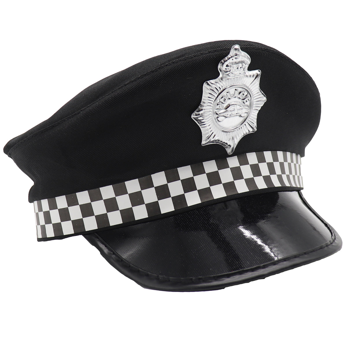 Police Officer Hat Cop Costume Party Cosplay Black Cap Badge Halloween Book