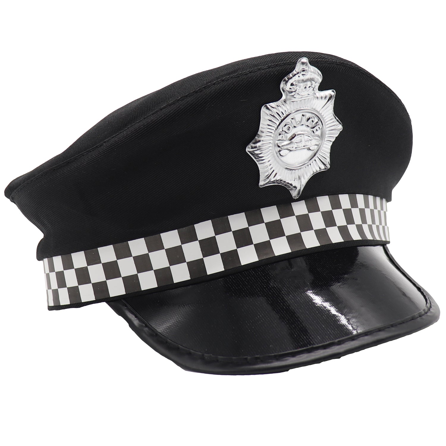 Police Officer Hat Cop Costume Party Cosplay Black Cap Badge Halloween Book