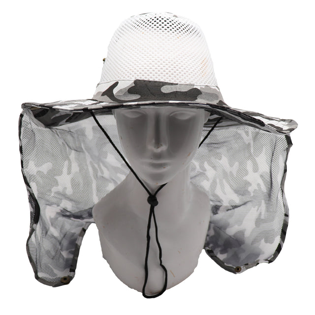 Bucket Flap Boonie Slouch Brim Mesh Crown Neck Uv Protect Breathable Arctic Camo
